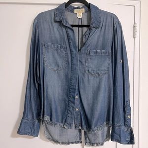 Anthropologie cloth and stone denim button up shirt